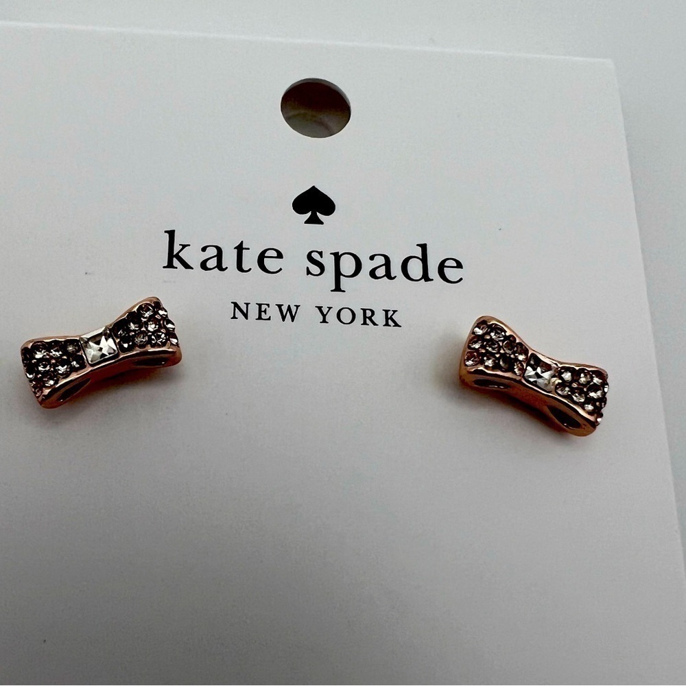Kate Spade Ready Set Bow pave Bow Studs- New
